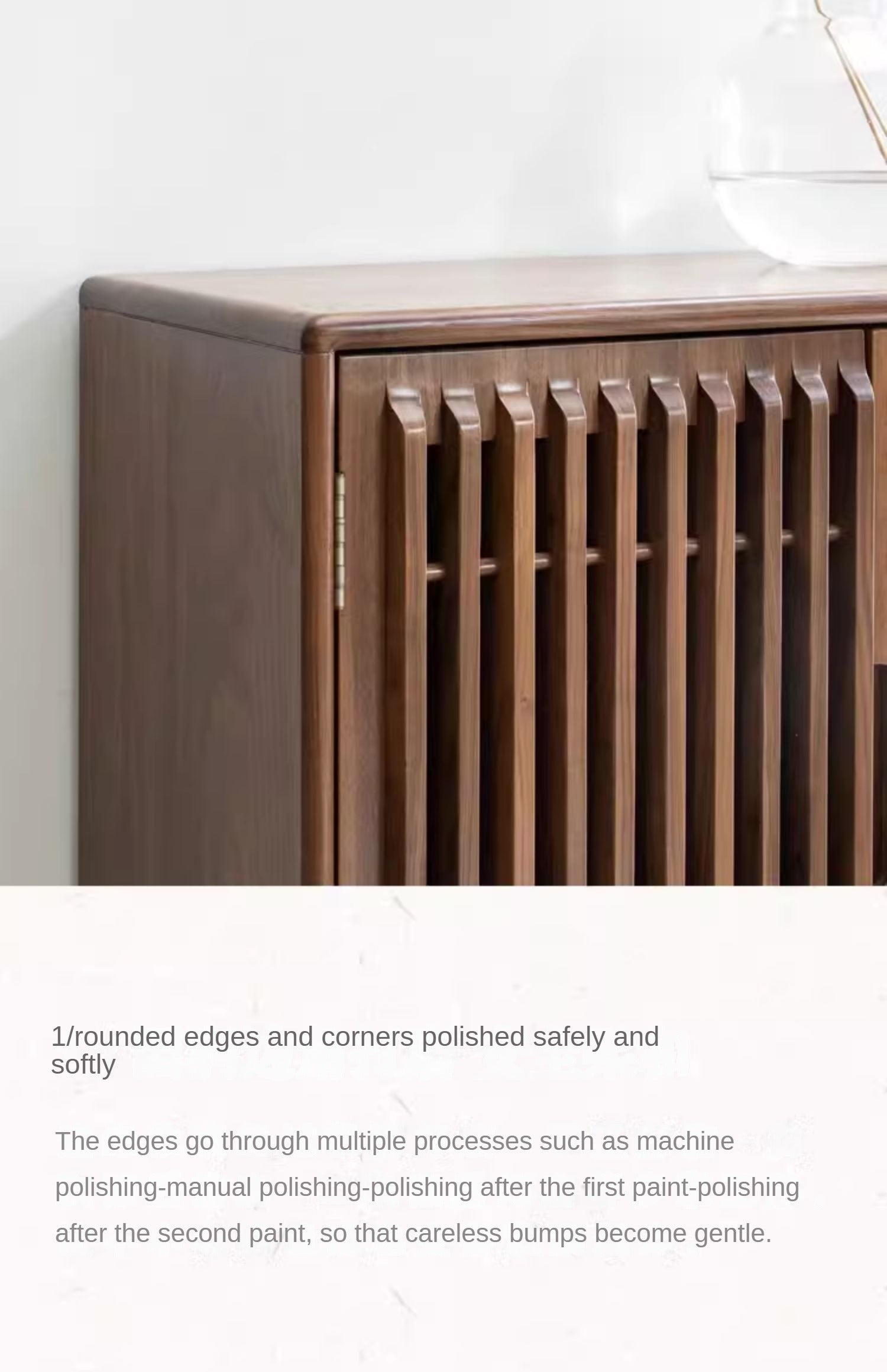 Black Walnut, Ash Two-Door Shoe Cabinet Entrance