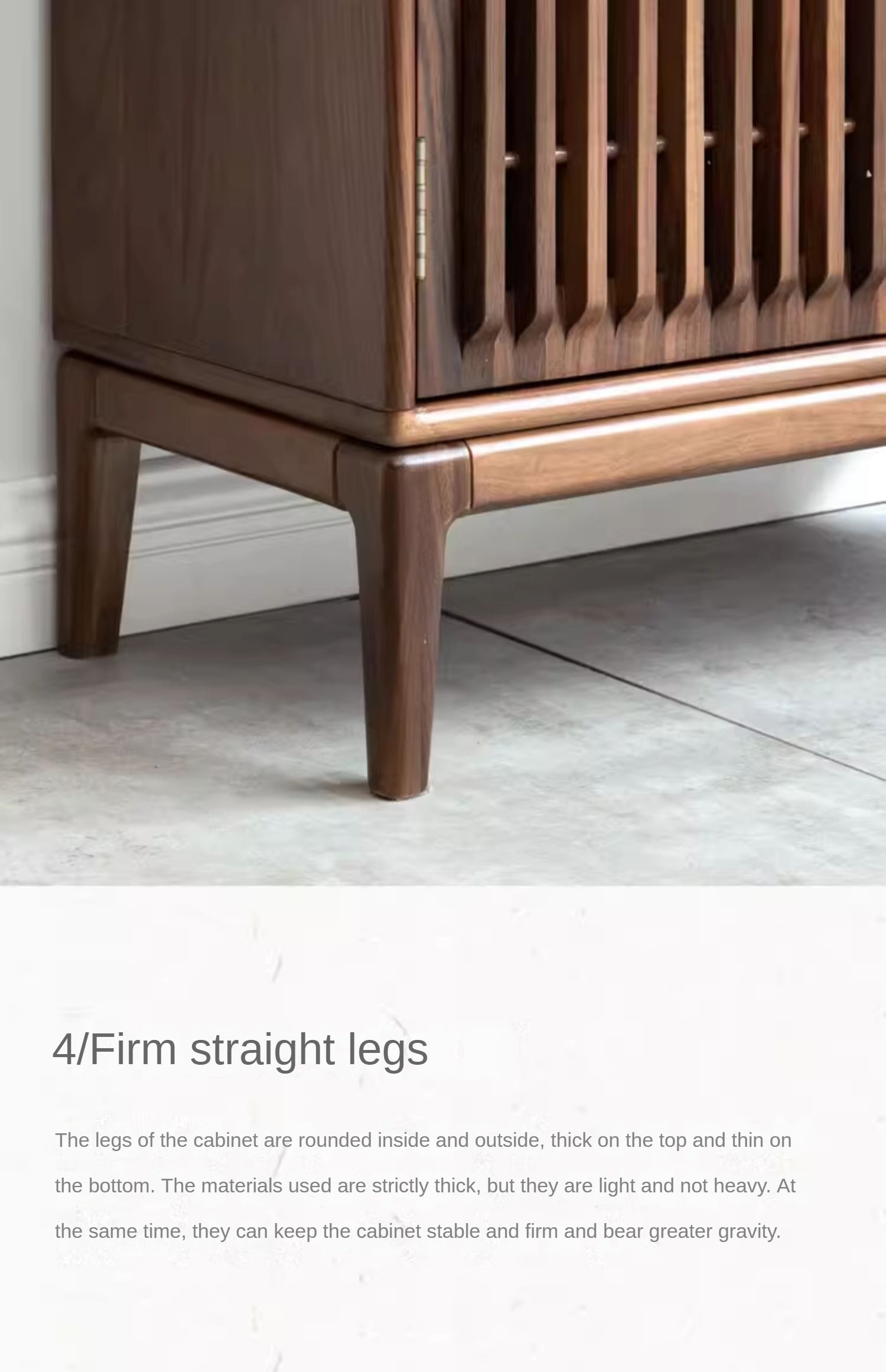 Black Walnut, Ash Two-Door Shoe Cabinet Entrance
