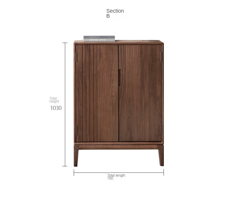 Black Walnut, Ash Two-Door Shoe Cabinet Entrance