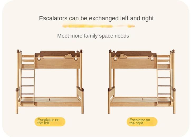 Rubber wood bunk bed.