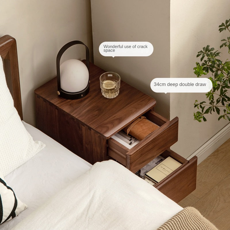 Black Walnut, Ash Solid Wood Storage Nightstand