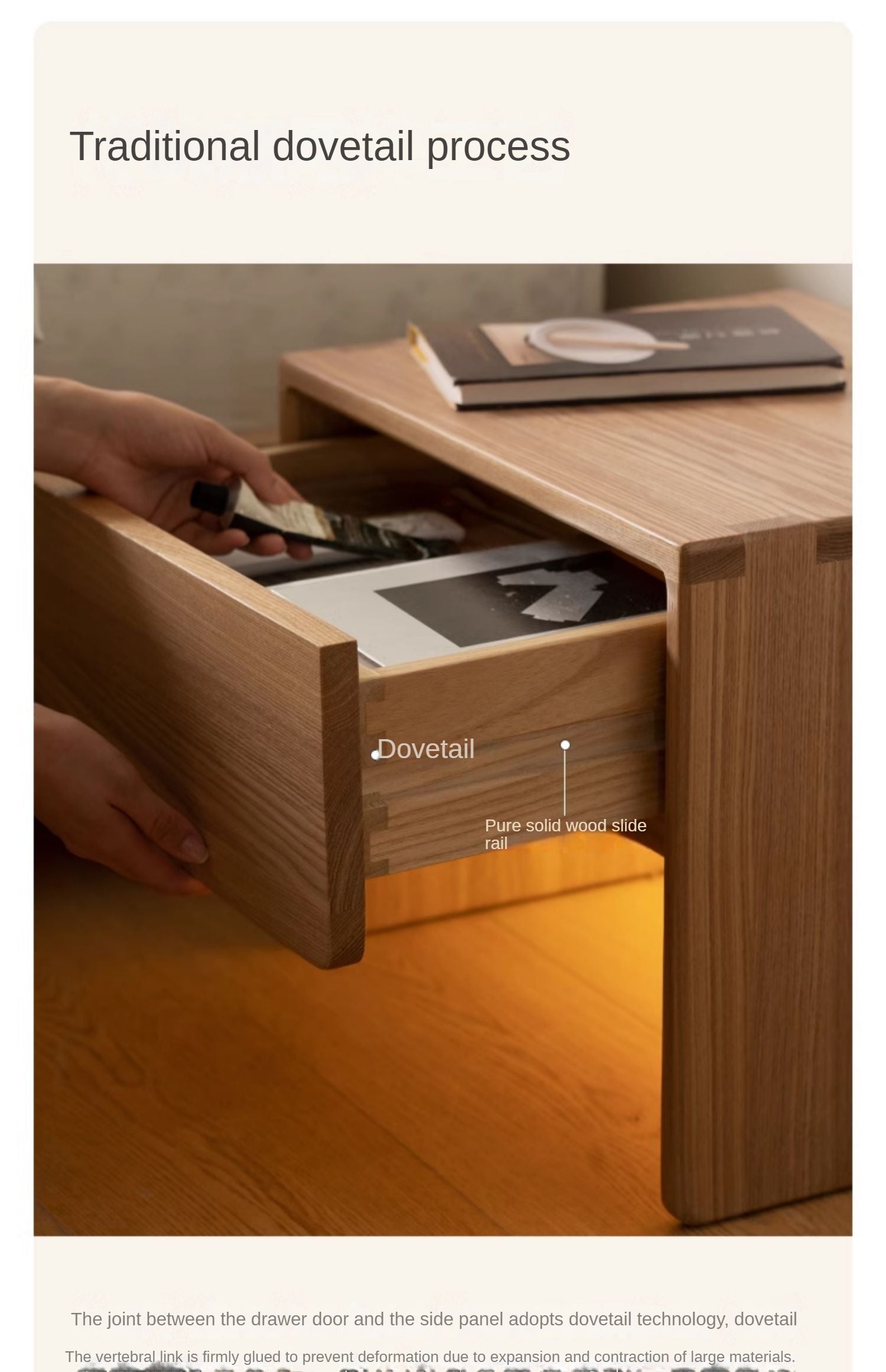 Ash Solid Wood Smart Modern Nightstand