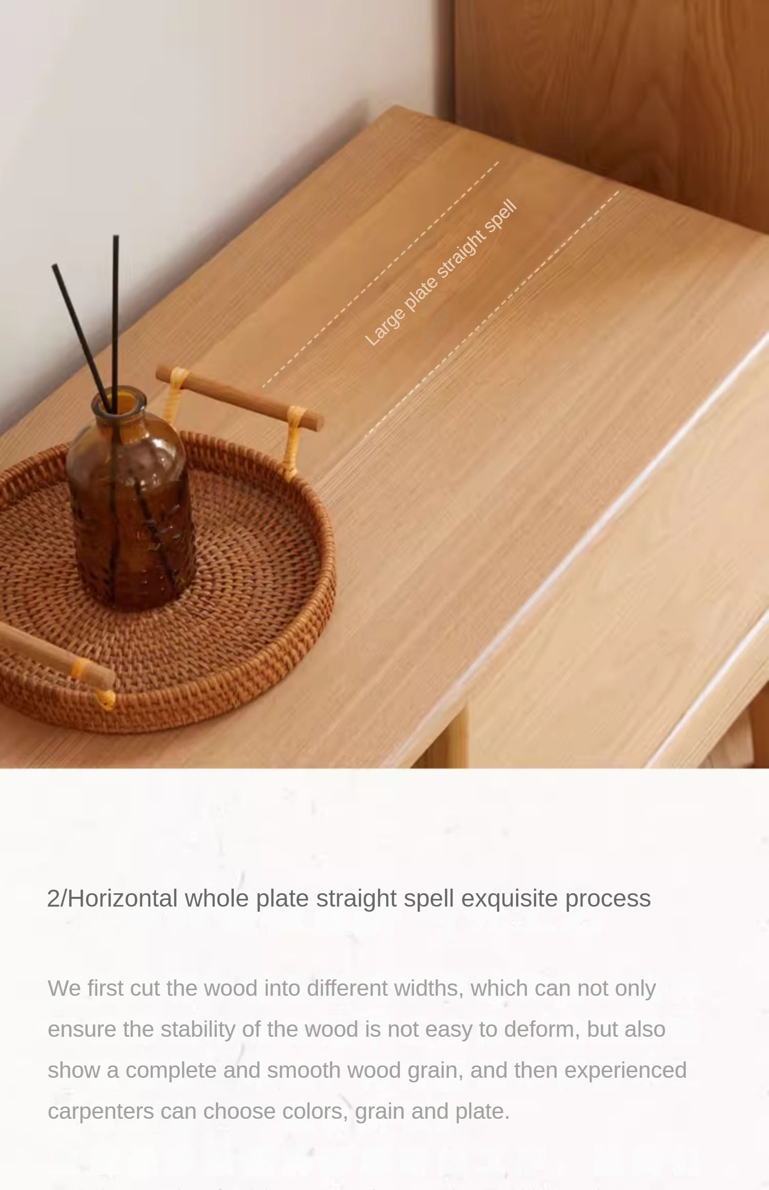 Ash Solid Wood Floor Modern TV Cabinet.