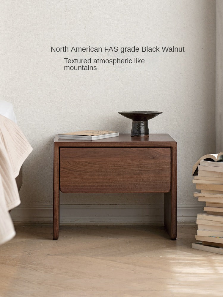 Black Walnut, Ash Solid Wood Simple Modern Nightstand