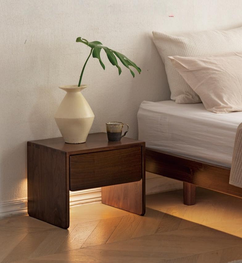 Black Walnut, Ash Solid Wood Simple Modern Nightstand