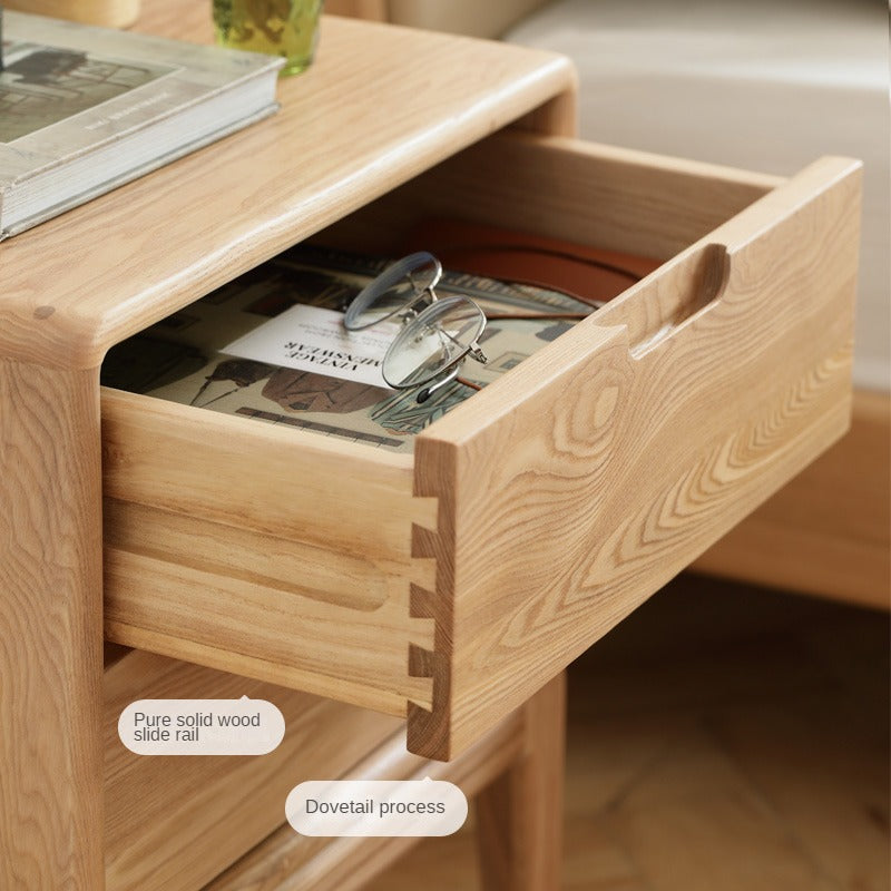 Ash Solid Wood Modern Nordic Style Nightstand