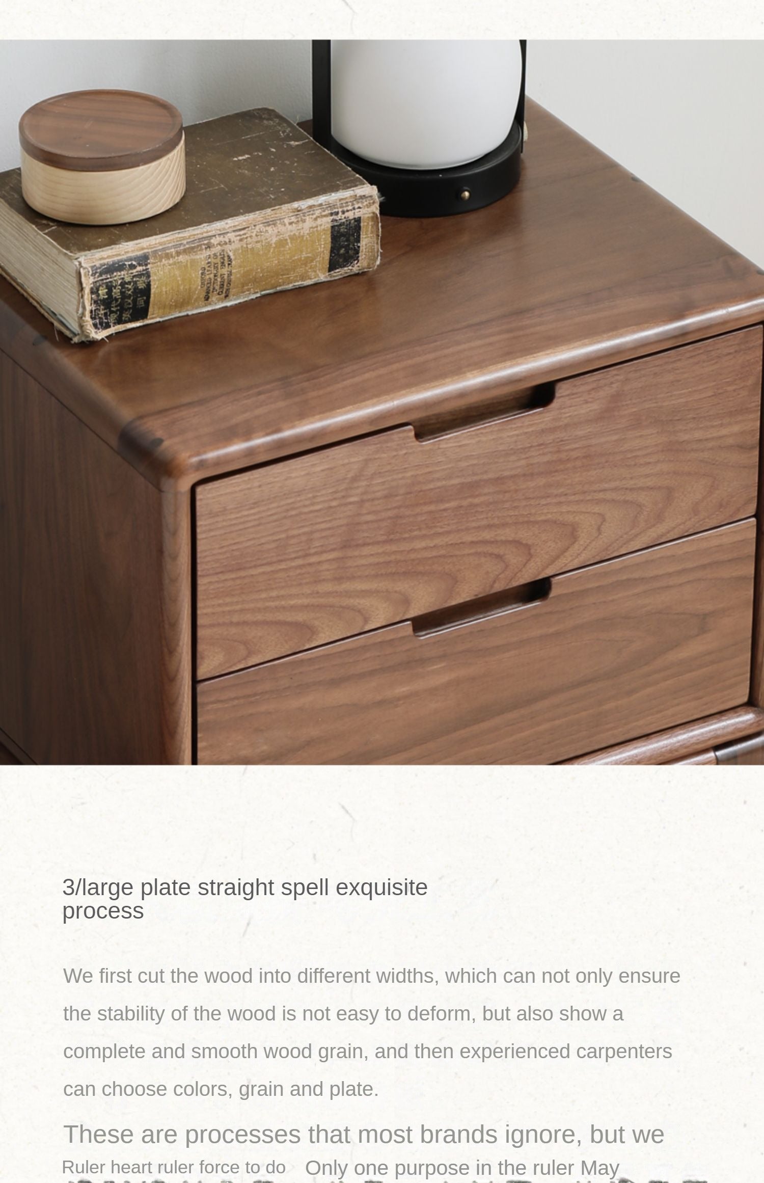 Black Walnut, Ash Solid Wood Nordic Modern Nightstand