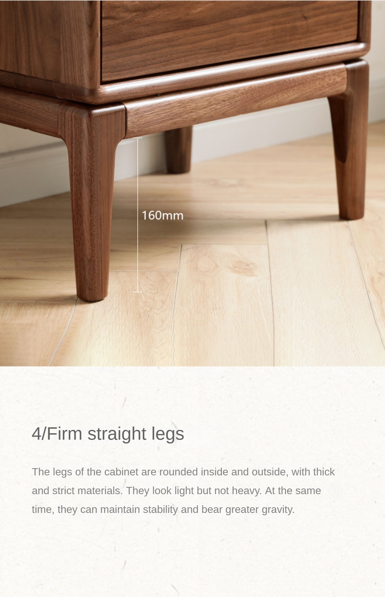 Black Walnut, Ash Solid Wood Nordic Modern Nightstand
