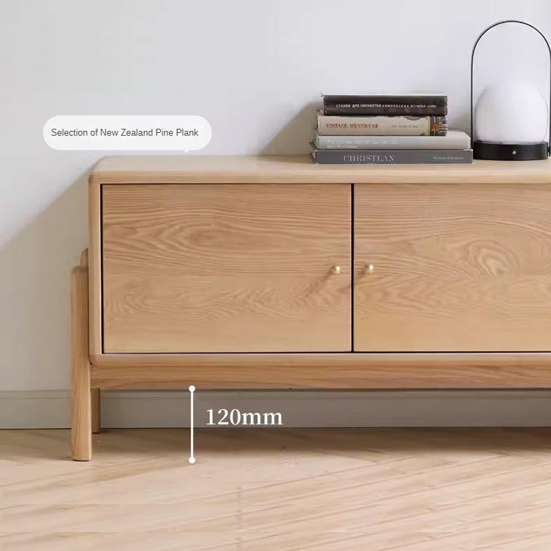 Ash Solid Wood Nordic Floor TV Cabinet.