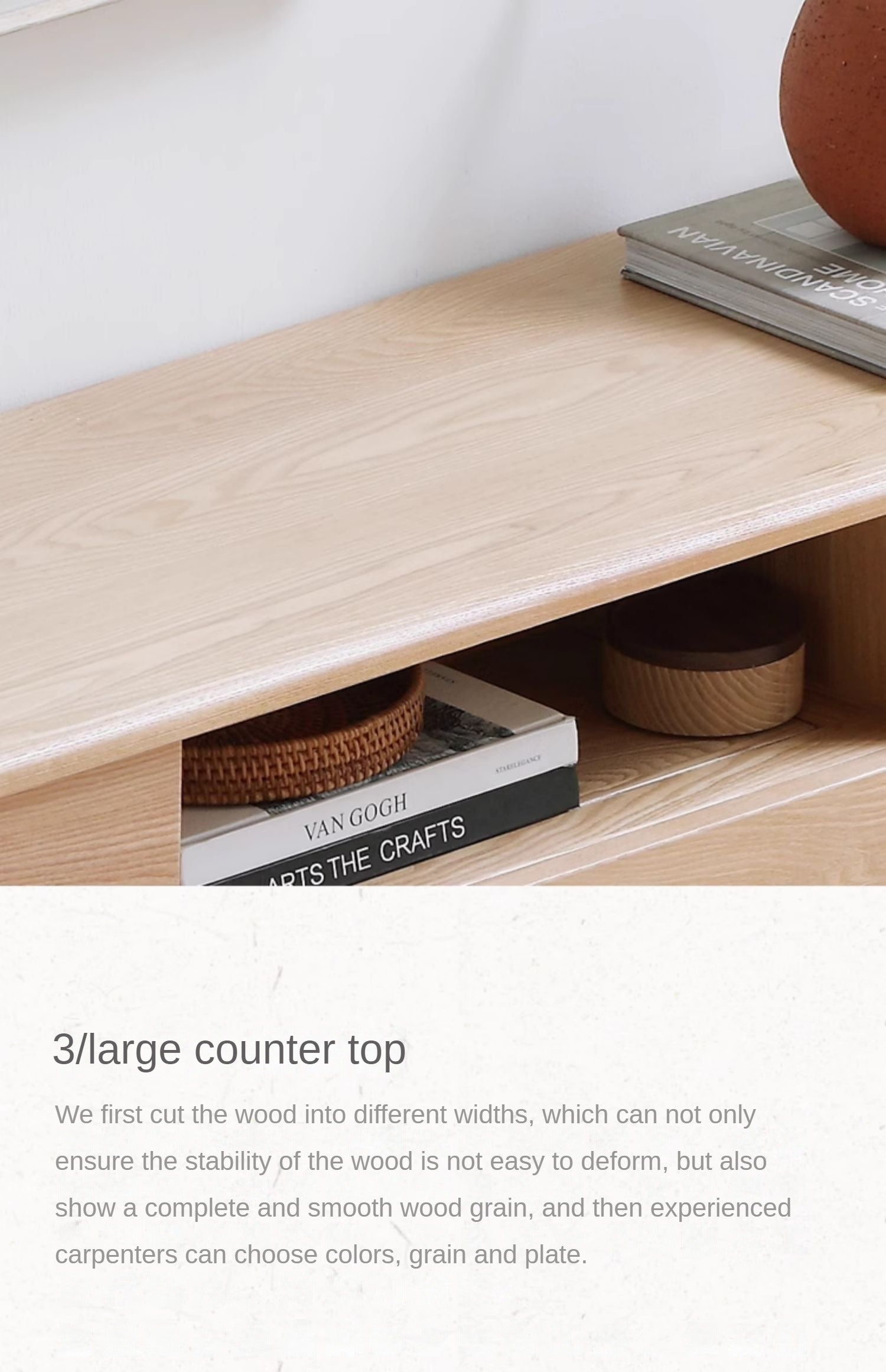 Ash Solid Wood Nordic Floor TV Cabinet.