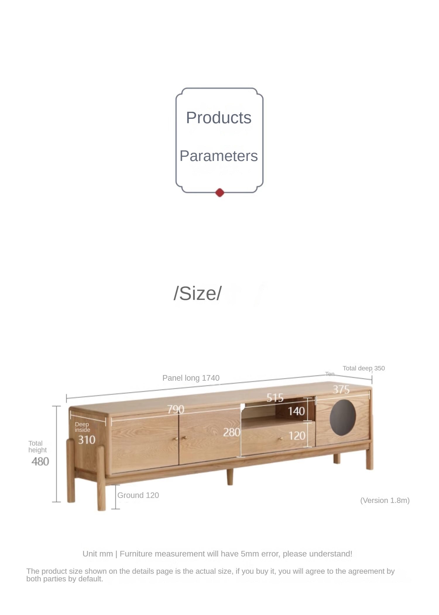 Ash Solid Wood Nordic Floor TV Cabinet.