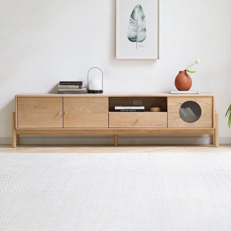 Ash Solid Wood Nordic Floor TV Cabinet.