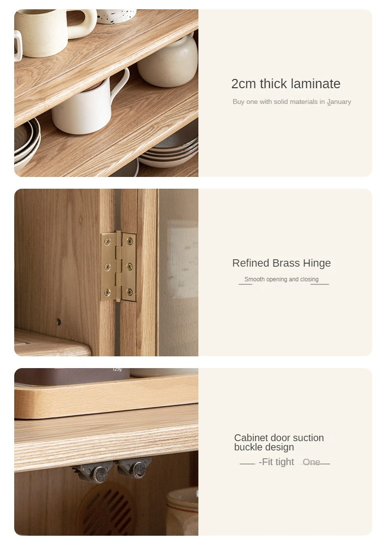 Ash Solid Wood Storage Side Cabinet