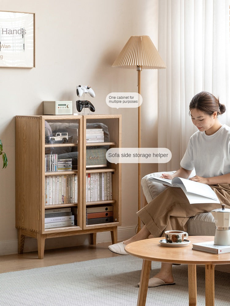 Ash Solid Wood Storage Side Cabinet