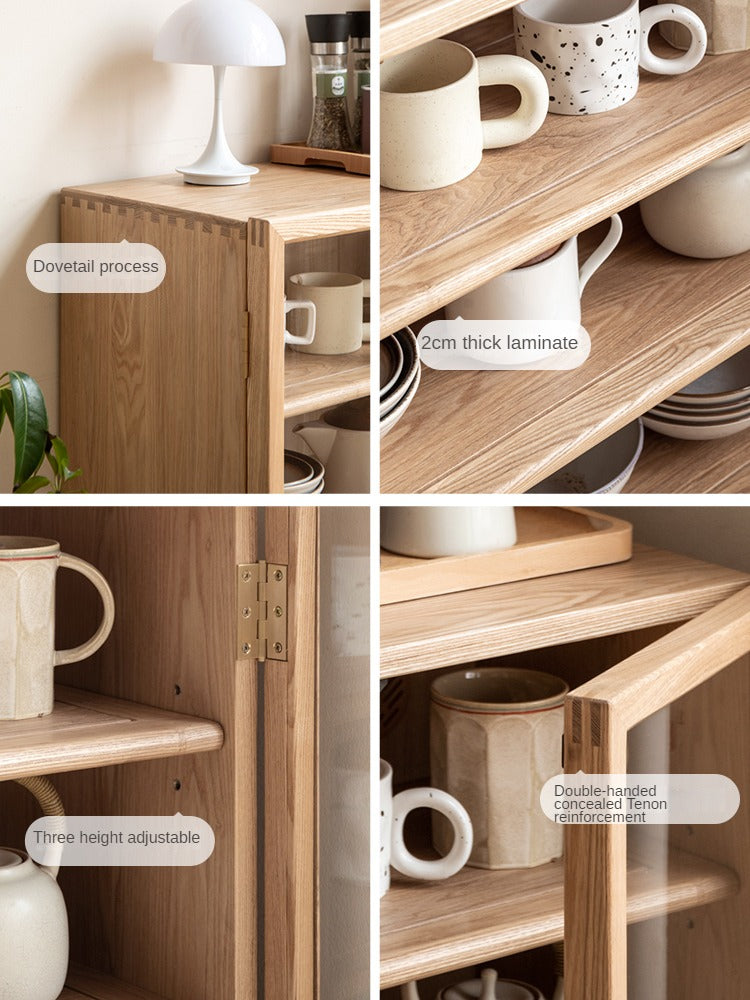 Ash Solid Wood Storage Side Cabinet