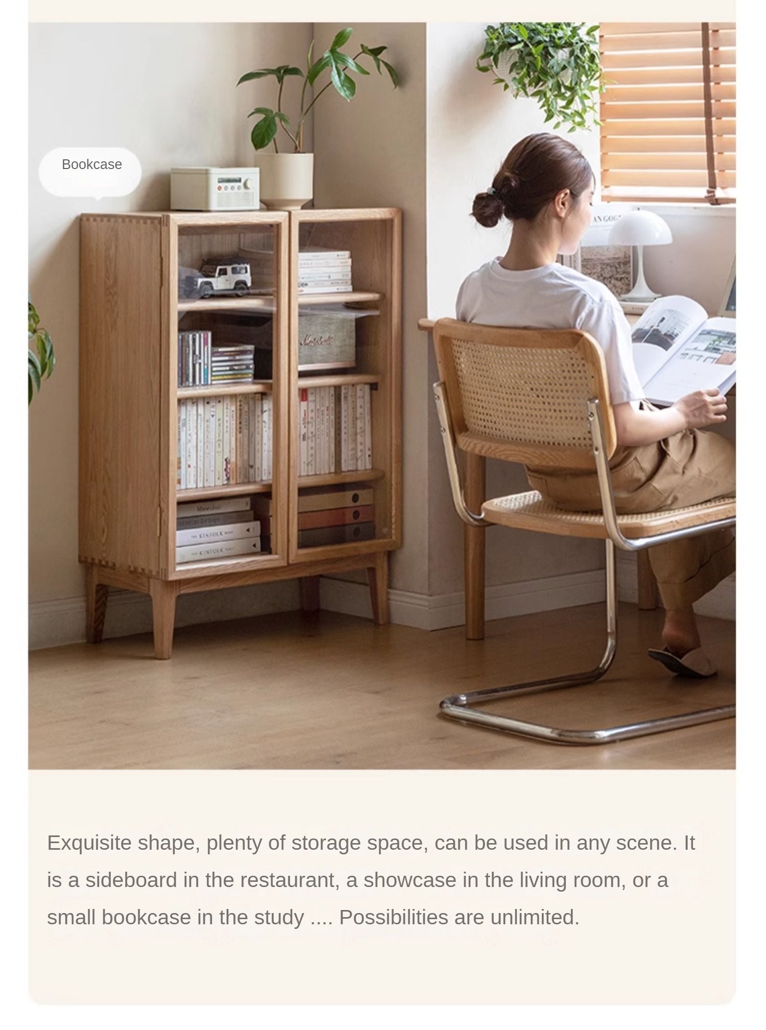 Ash Solid Wood Storage Sideboard