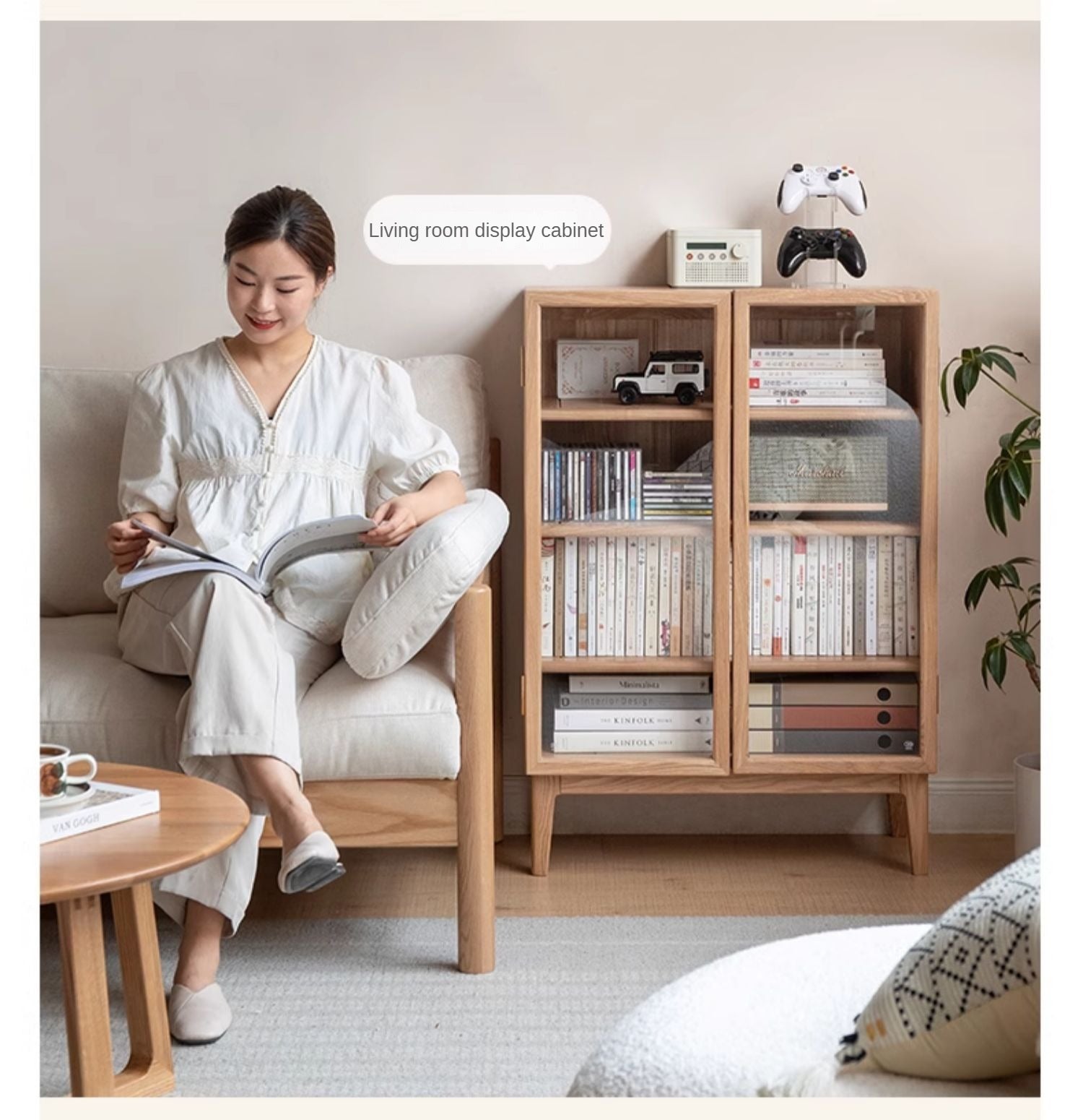 Ash Solid Wood Storage Side Cabinet