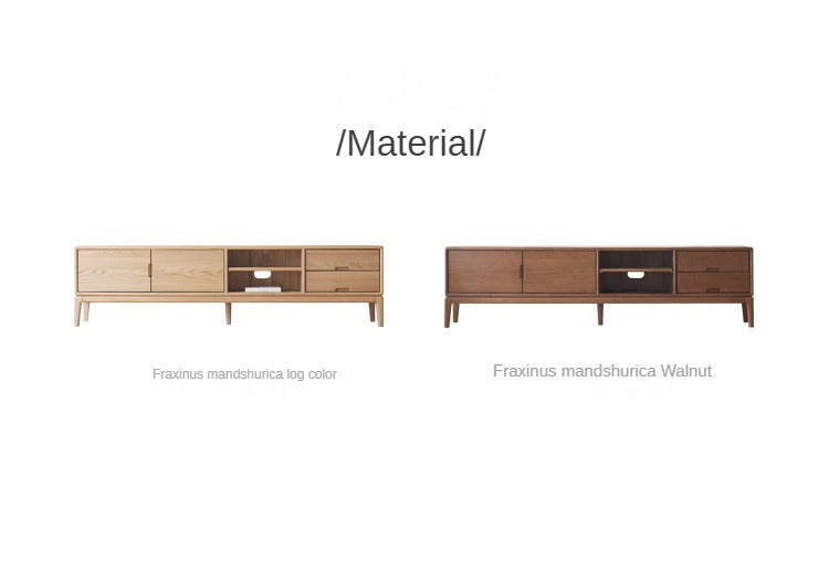 Ash Solid Wood Simple Floor TV Cabinet.