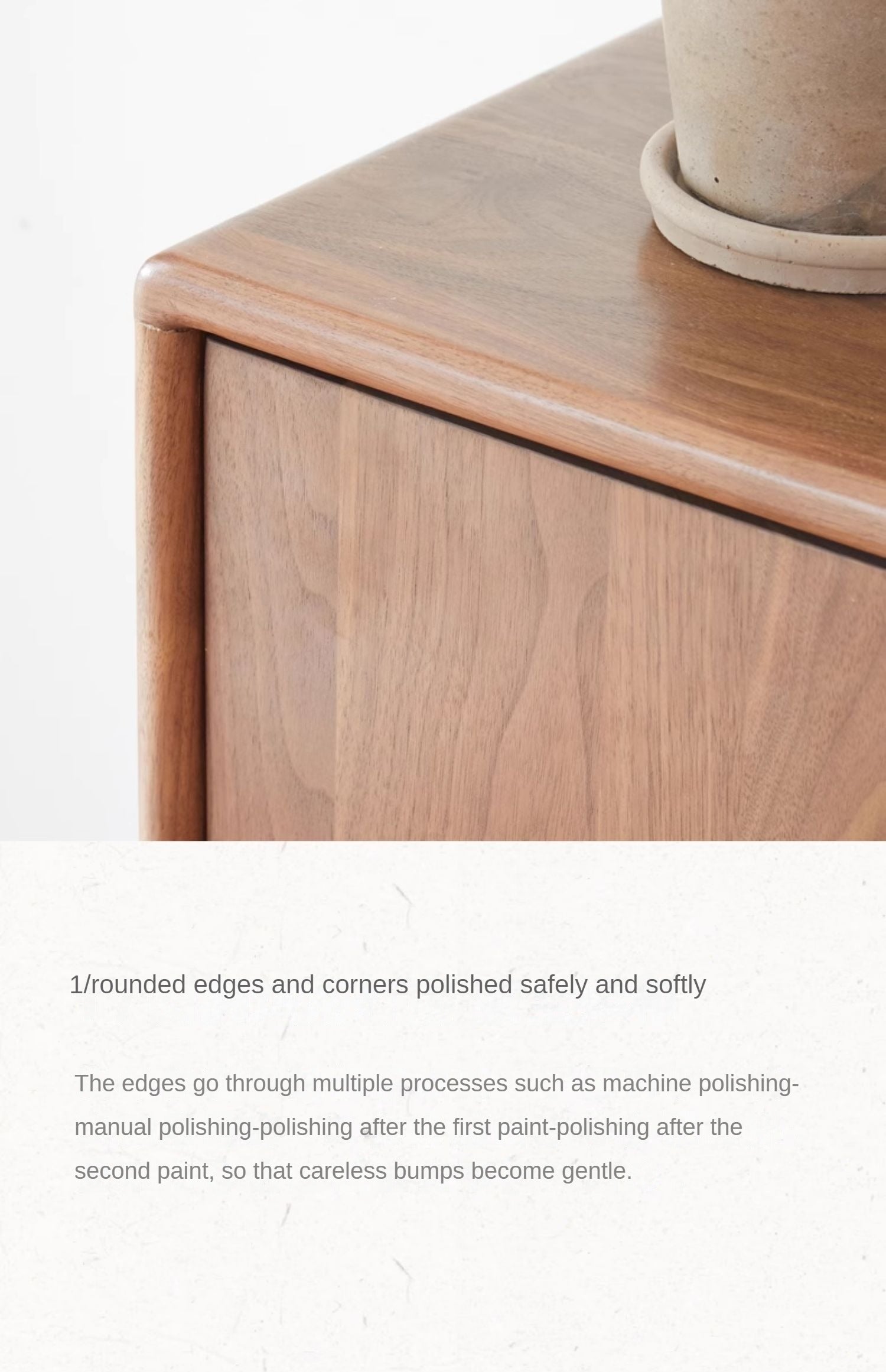 Ash, Black Walnut Solid Wood Modern Simple TV Cabinet