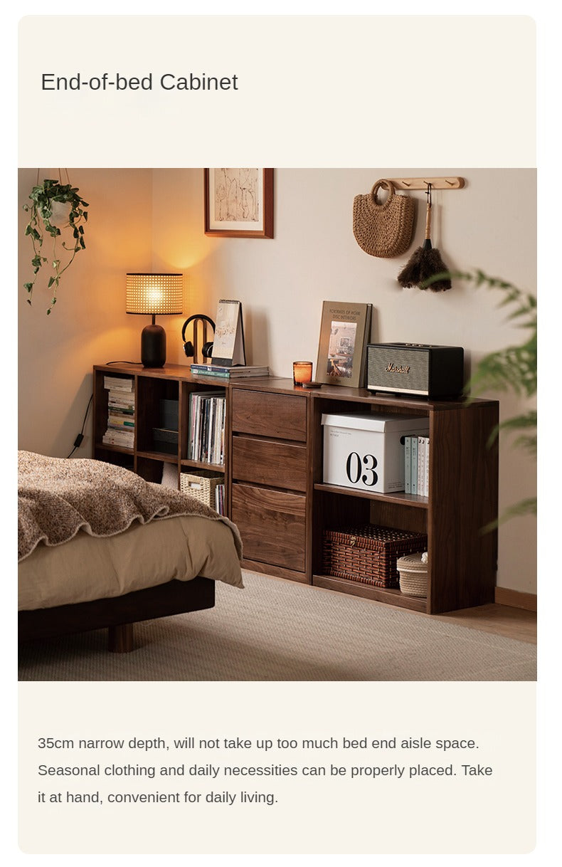 Black Walnut, Ash Solid Wood Floor Bookcase Rack