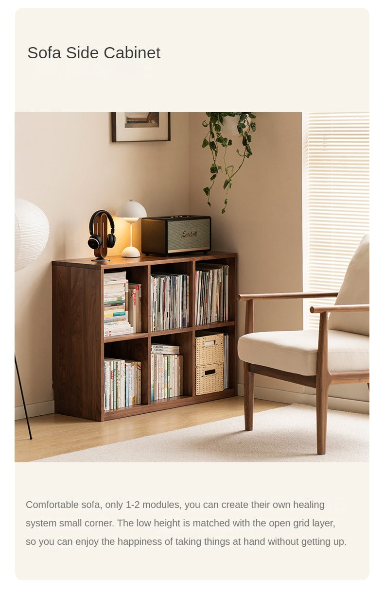 Black Walnut, Ash Solid Wood Floor Bookcase Rack