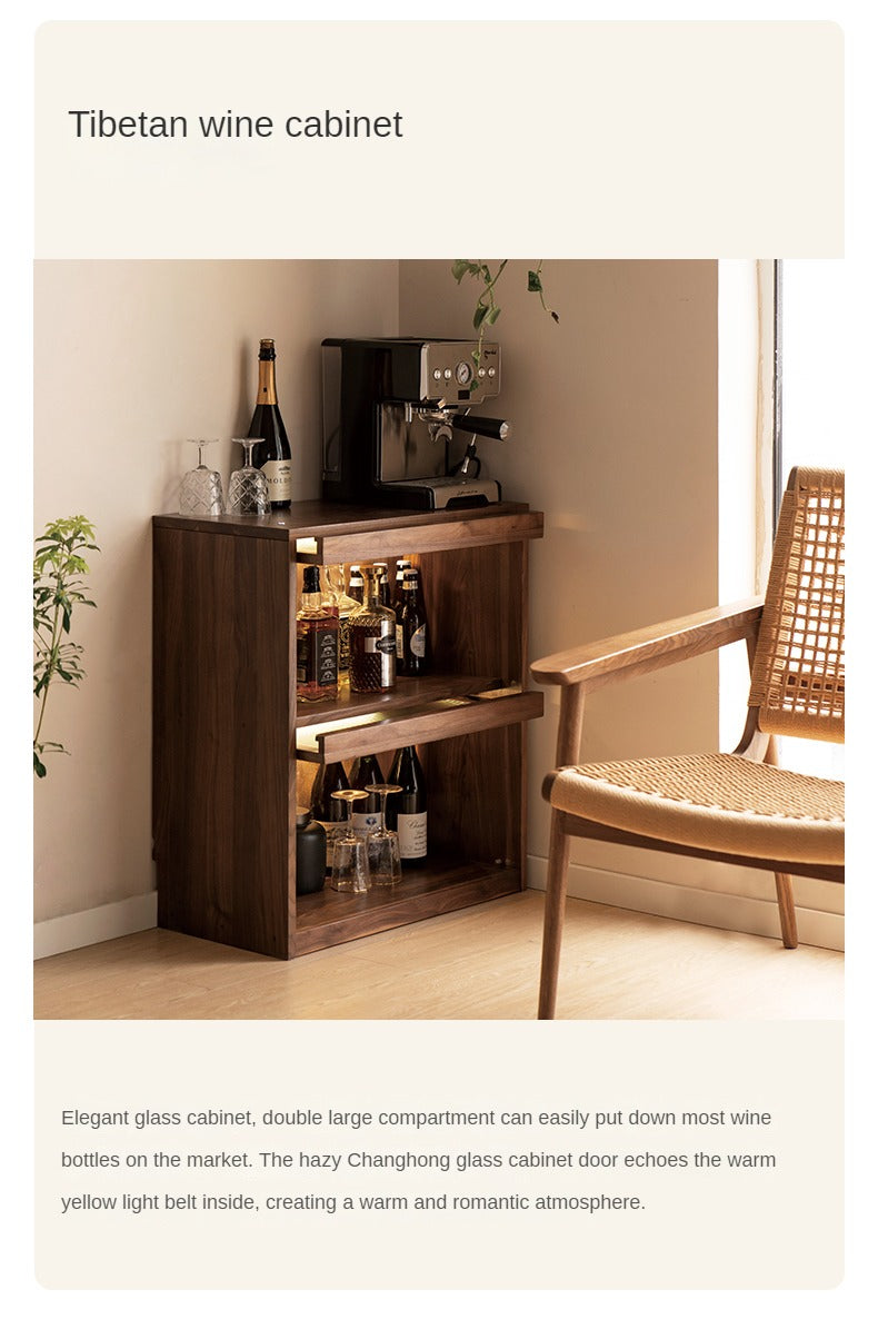 Black Walnut, Ash Solid Wood Floor Bookcase Rack