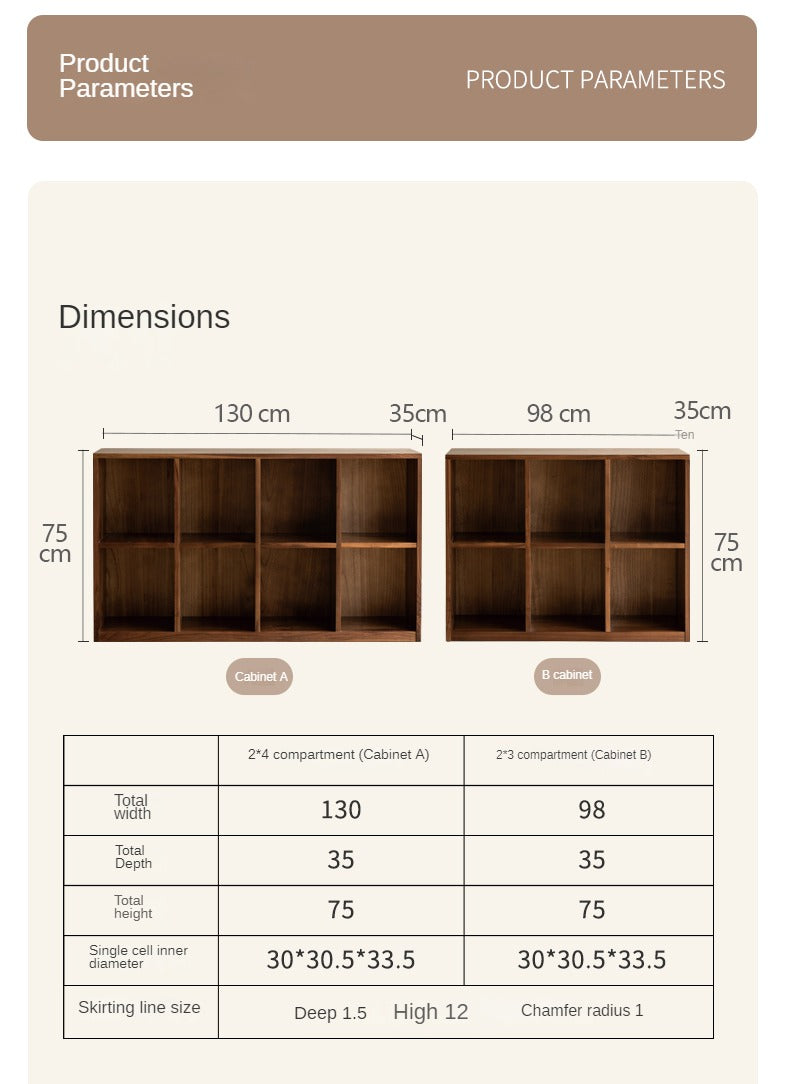 Black Walnut, Ash Solid Wood Floor Bookcase Rack