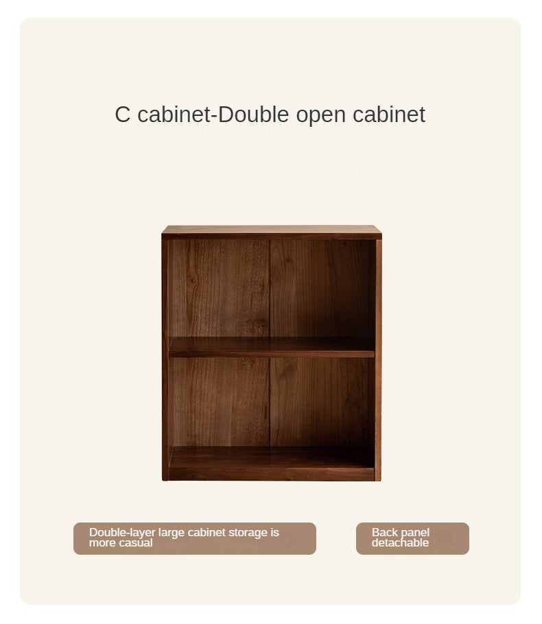 Black Walnut, Ash Solid Wood Floor Bookcase Rack