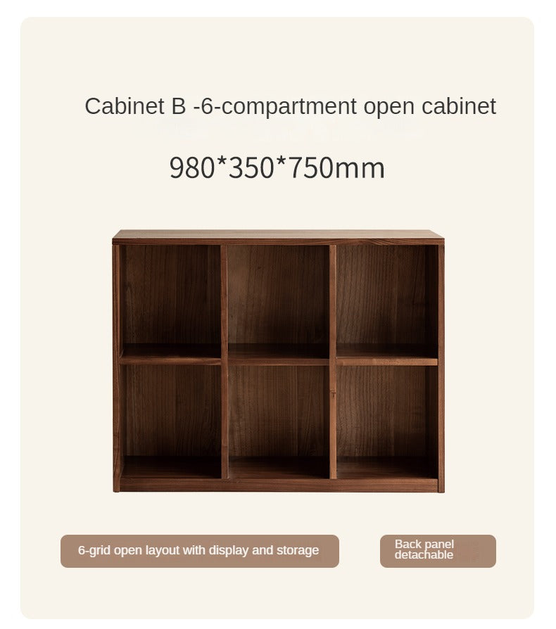 Black Walnut, Ash Solid Wood Floor Bookcase Rack