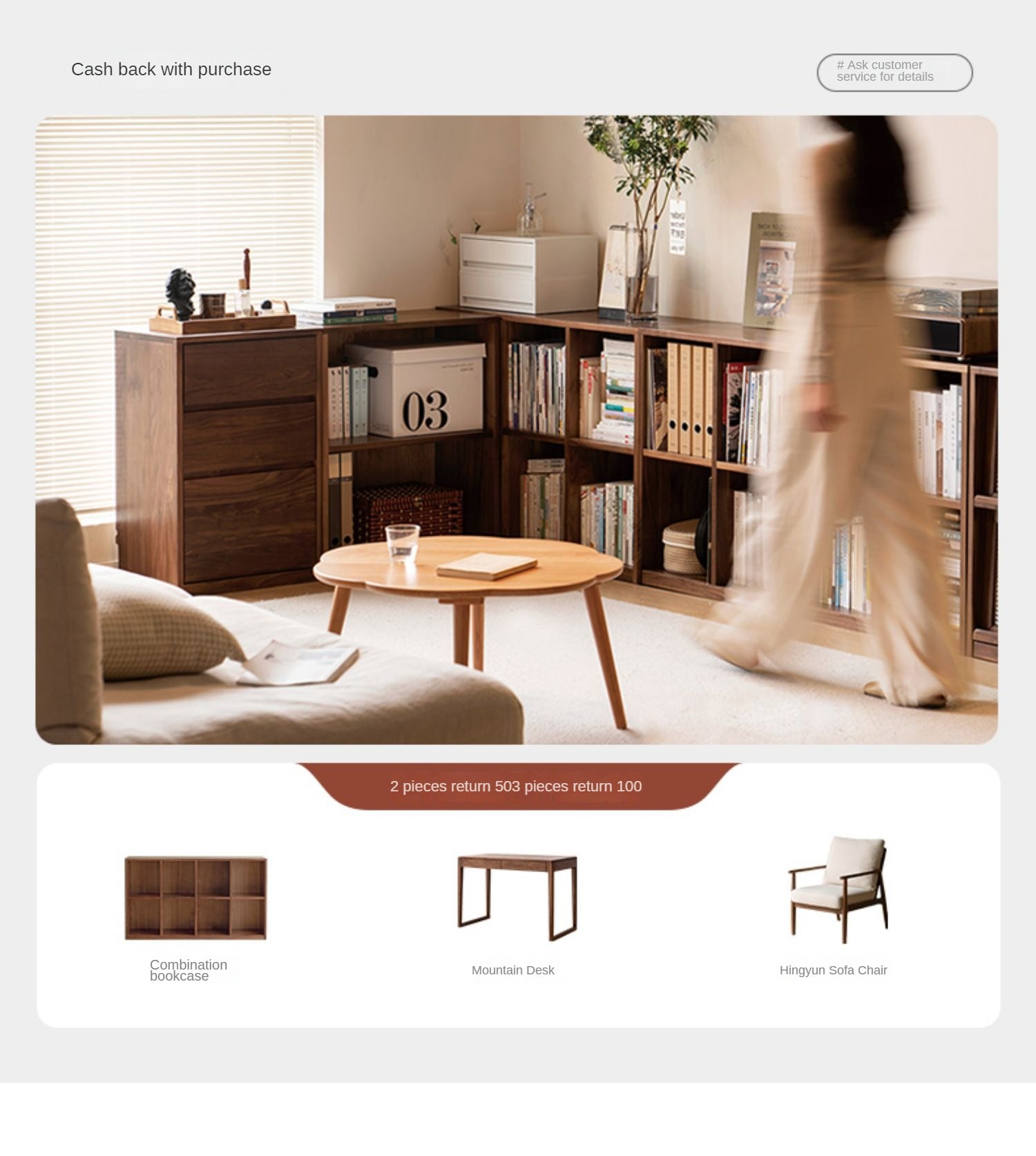 Black Walnut, Ash Solid Wood Floor Bookcase Rack