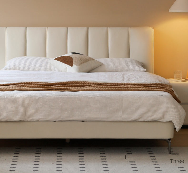 First Layer of Yellow Cowhide Cream Style High Bed