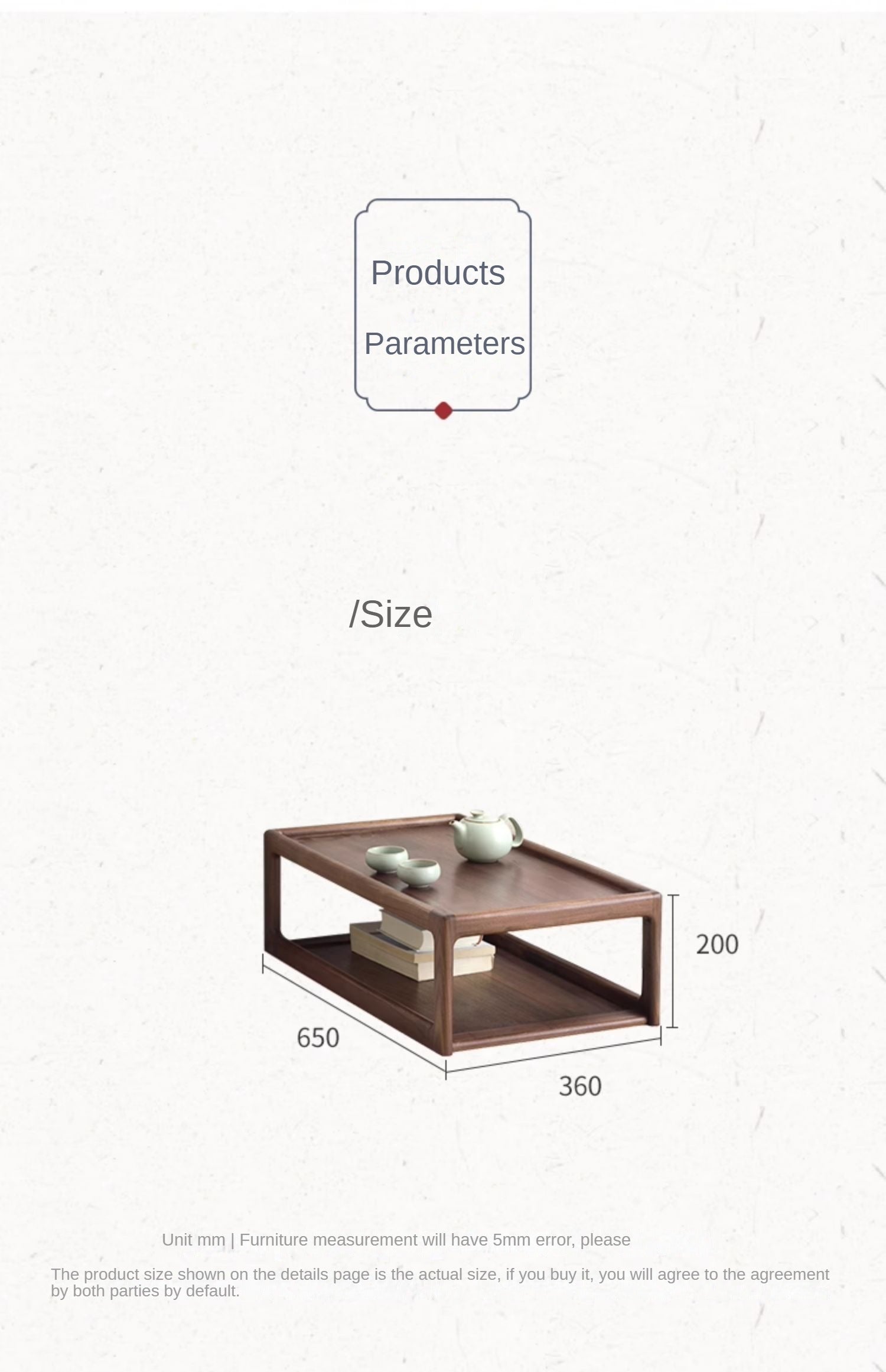 Black walnut, Ash, Oak Solid Wood Japanese Tatami Tea Table