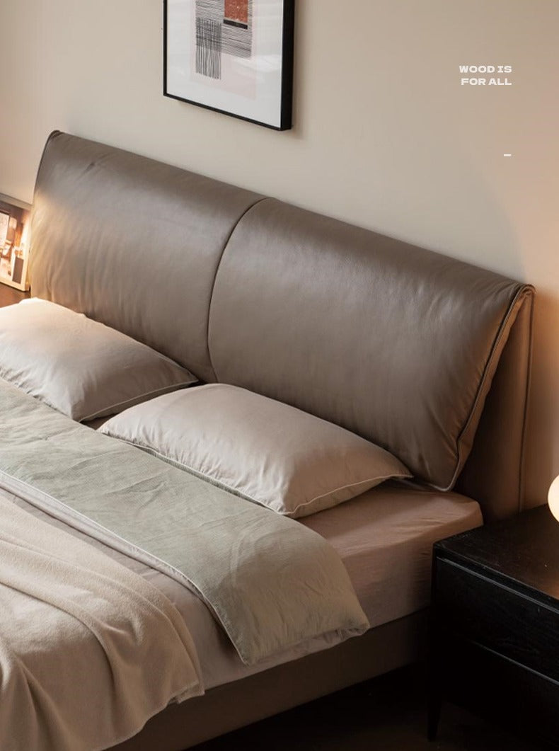 Genuine Leather Bed Light Luxury Cowhide Bed