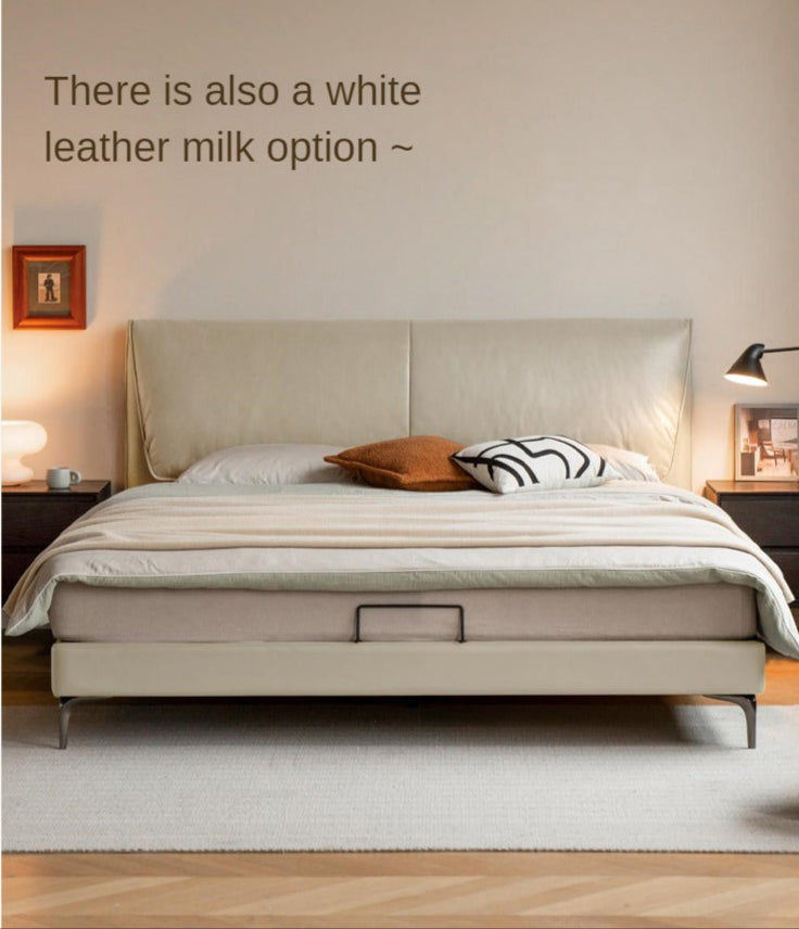 Genuine Leather Bed Light Luxury Cowhide Bed