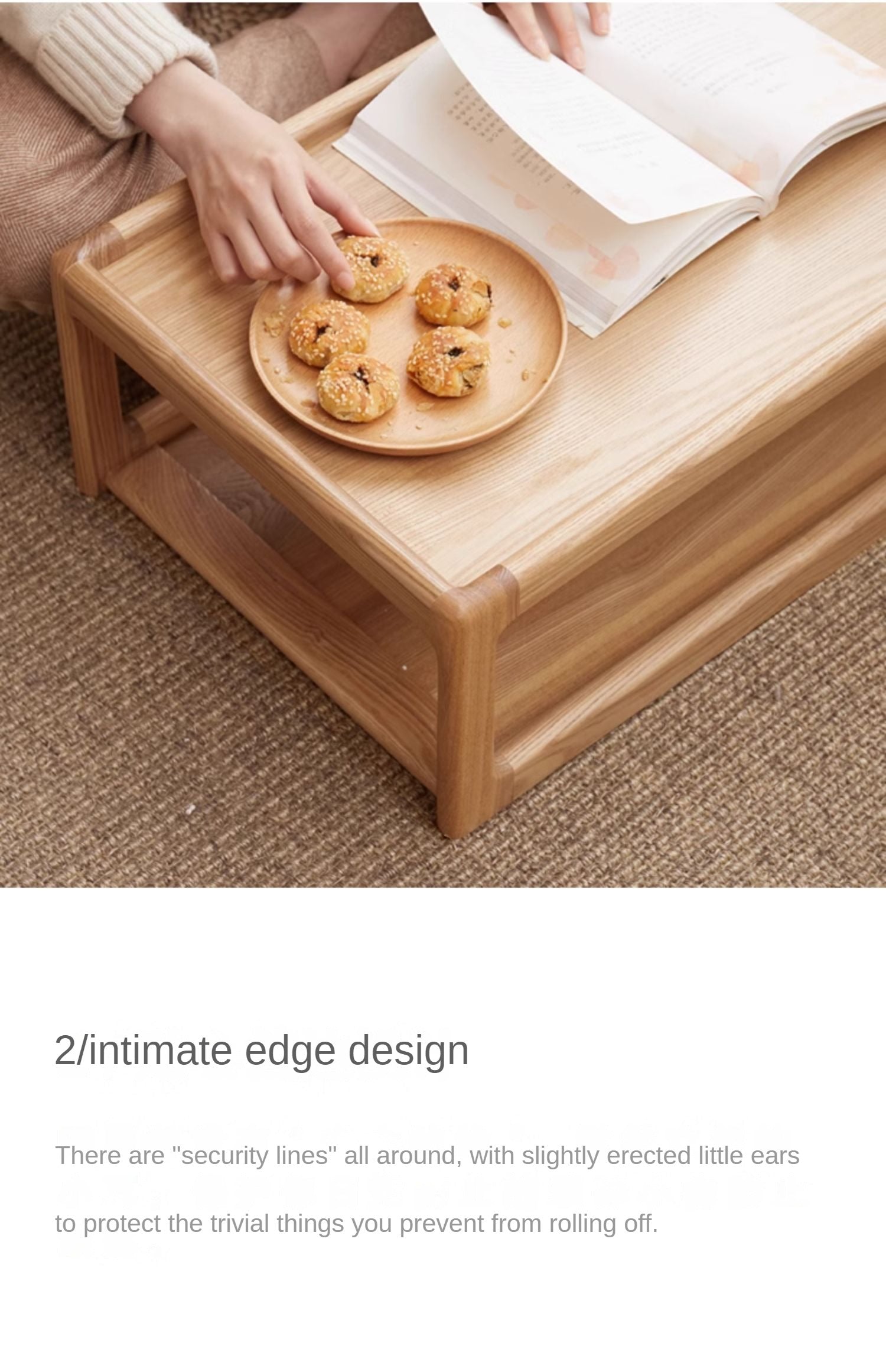 Ash, Oak Solid Wood Low Table