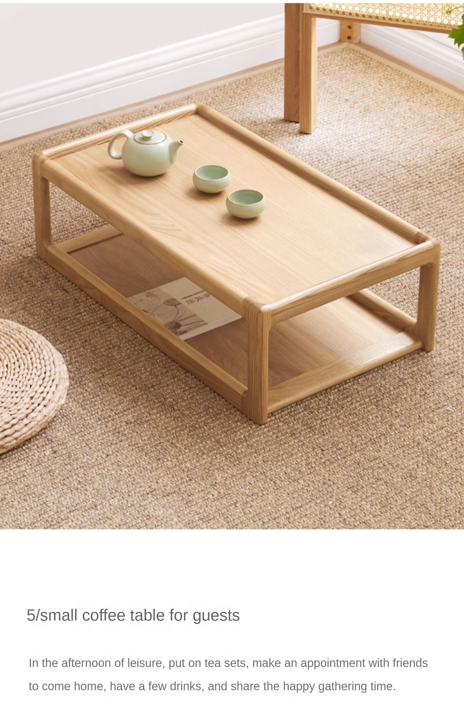 Ash, Oak Solid Wood Bay Window Table