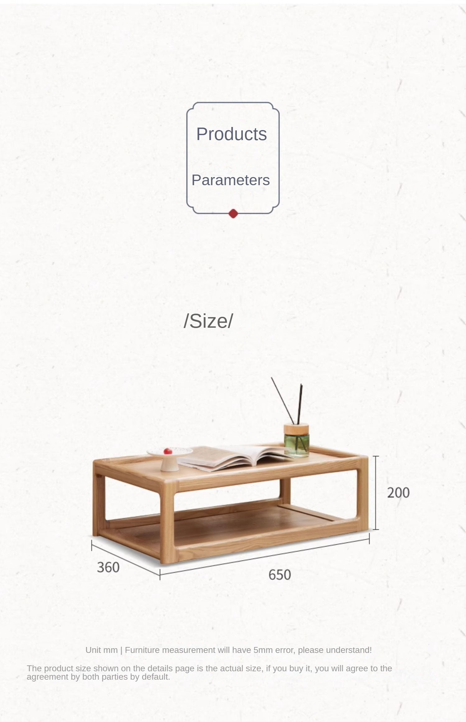 Ash, Oak Solid Wood Low Table