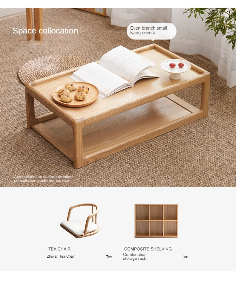 Ash, Oak Solid Wood Bay Window Table