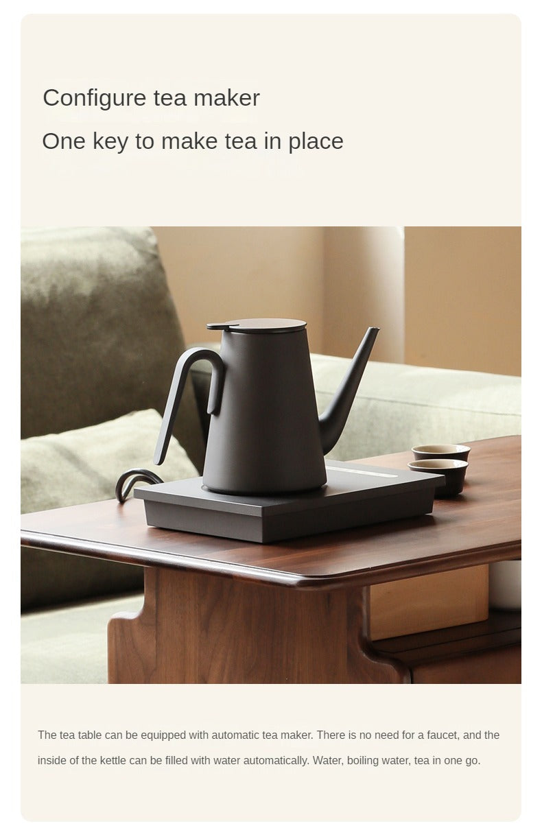 Ash, Black Walnut Solid Wood Mobile Coffee Cabinet