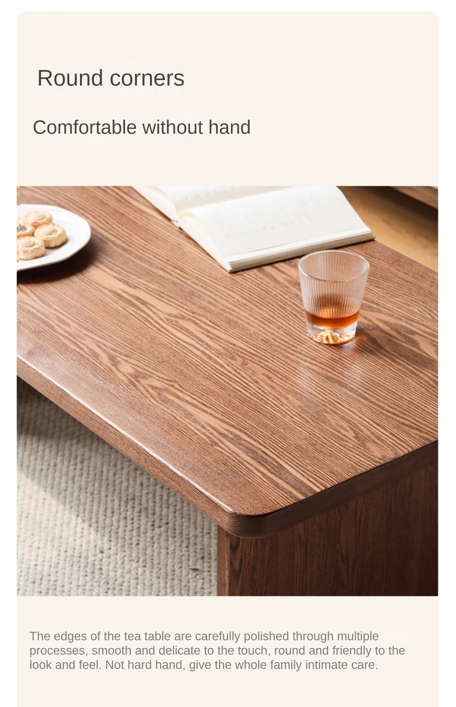 Ash Solid Wood Modern Small Tea Table