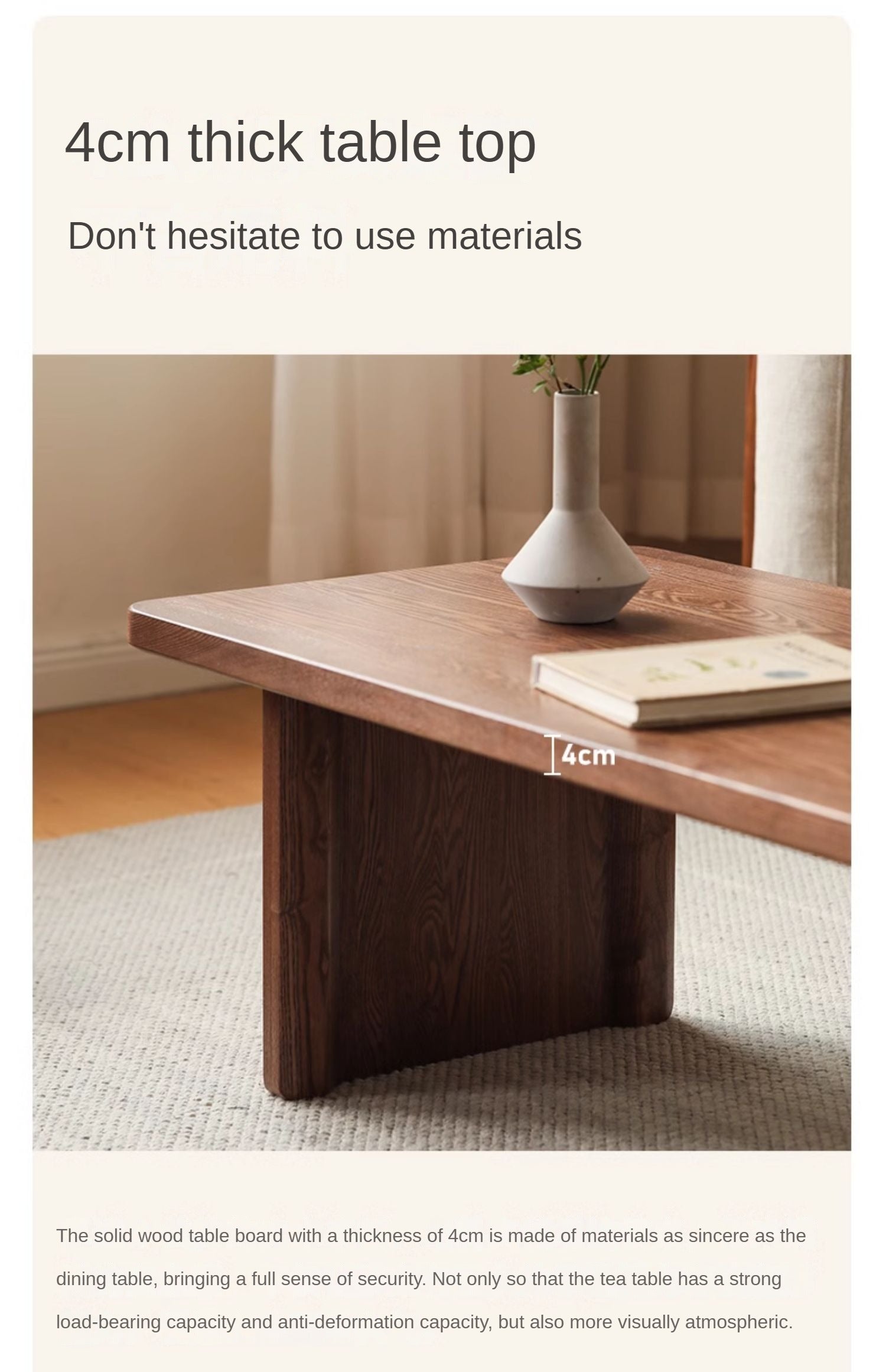 Ash Solid Wood Modern Small Tea Table