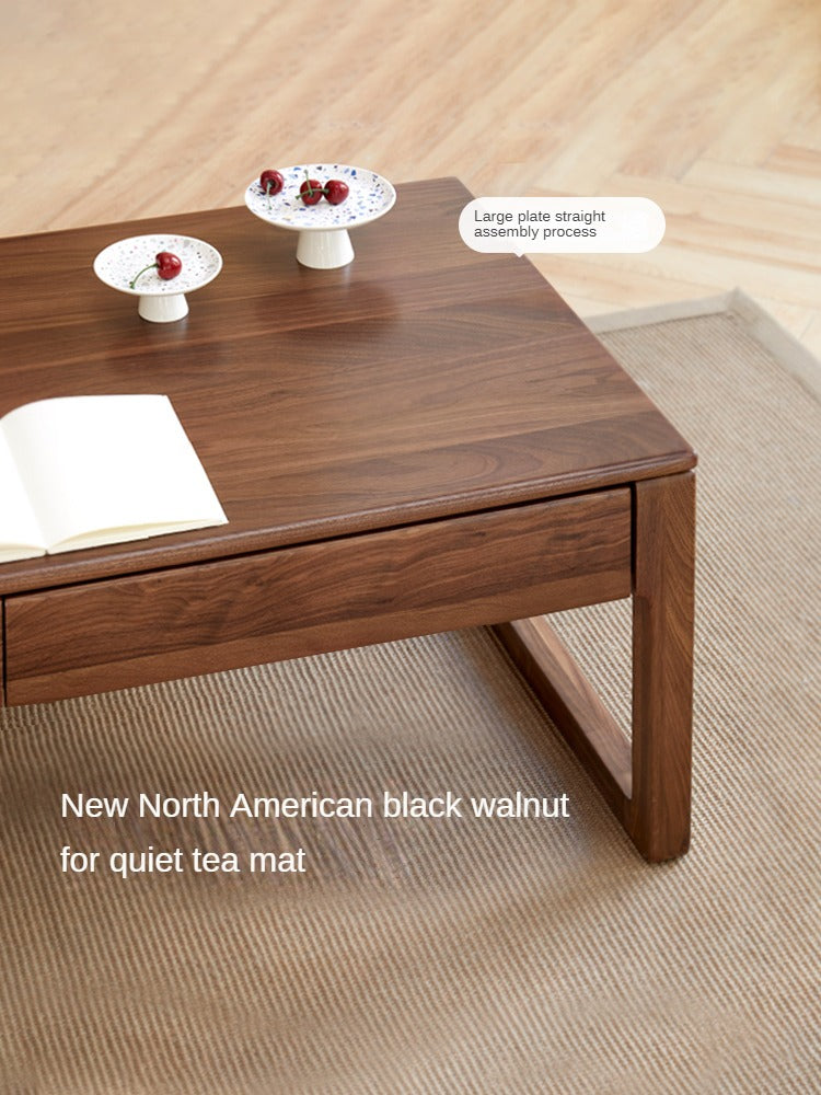 Black Walnut, Oak Solid Wood Tea Table