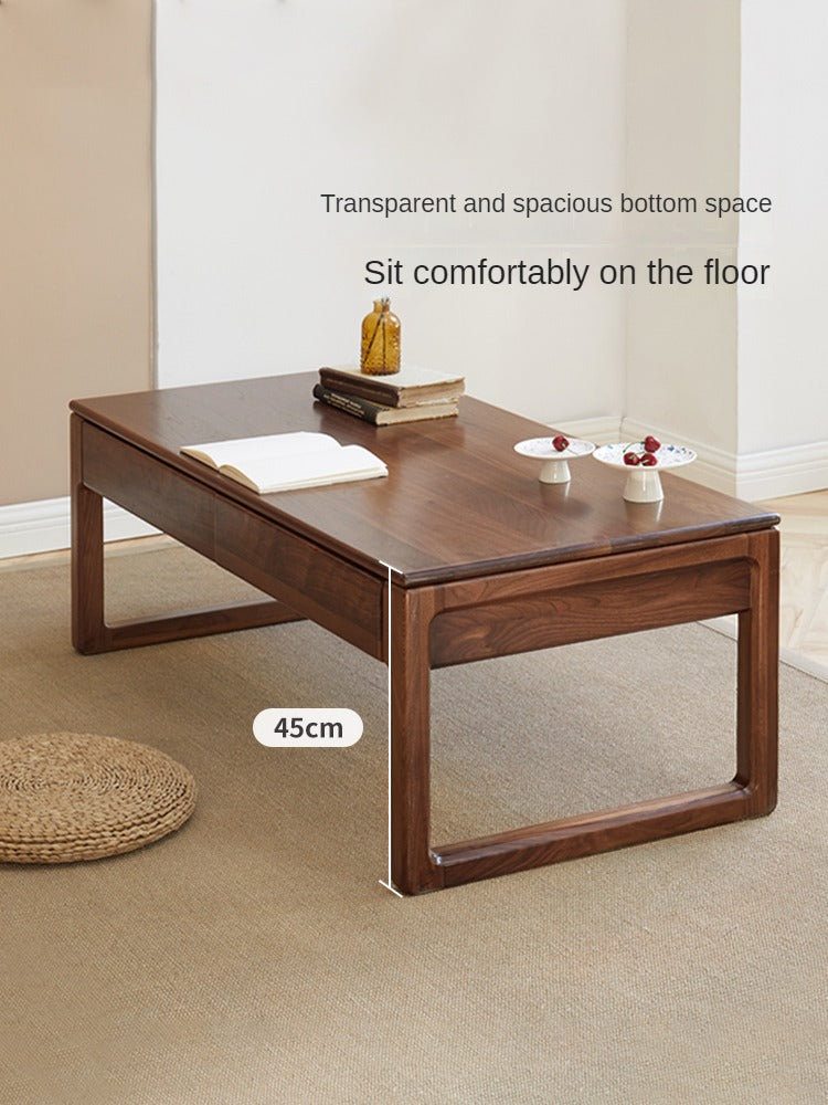 Black Walnut, Oak Solid Wood Tea Table