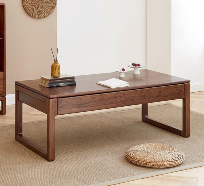 Black Walnut, Oak Solid Wood Tea Table