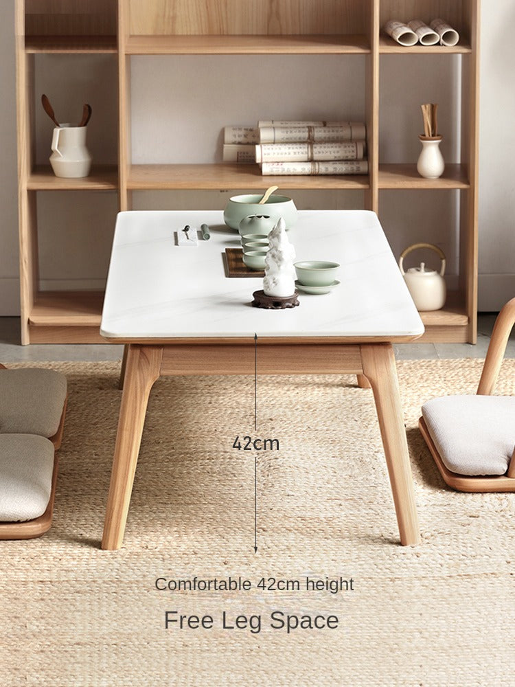 Ash Solid Wood Rock Plate Tea Table