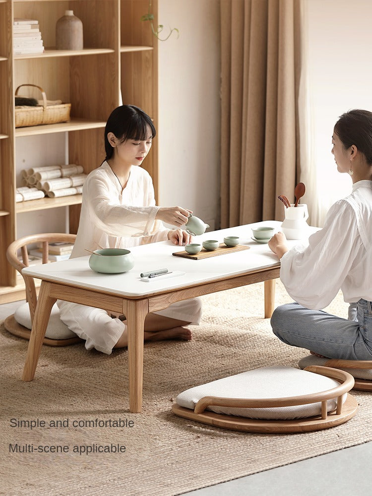 Ash Solid Wood Rock Plate Tea Table