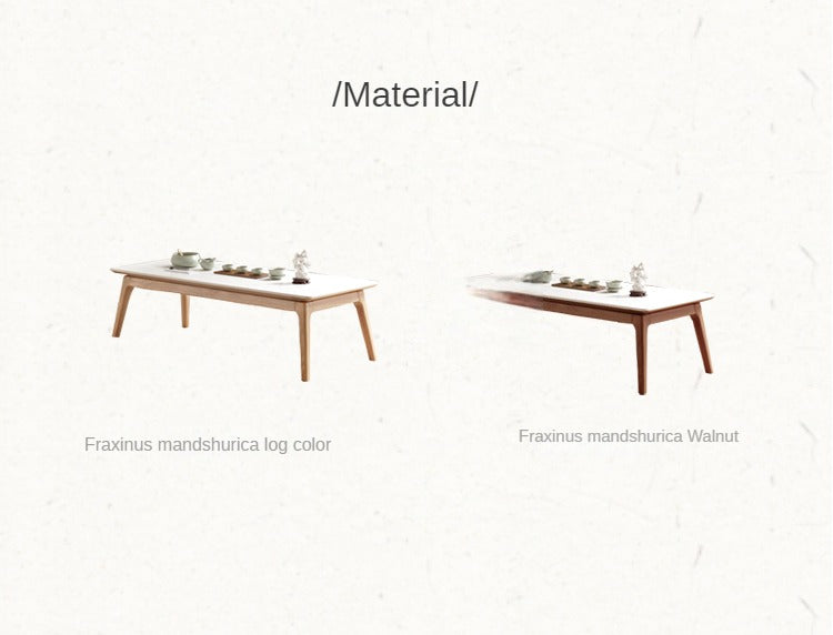Ash Solid Wood Rock Plate Tea Table
