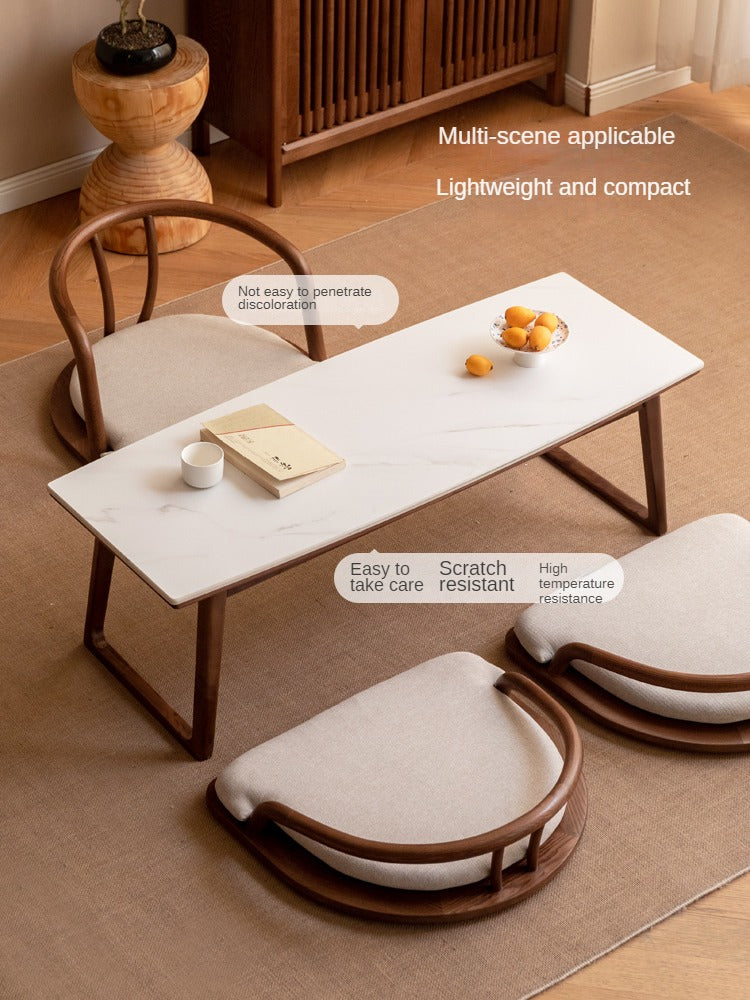 Black Walnut, Ash Solid Wood Rock Plate Modern Tea Table