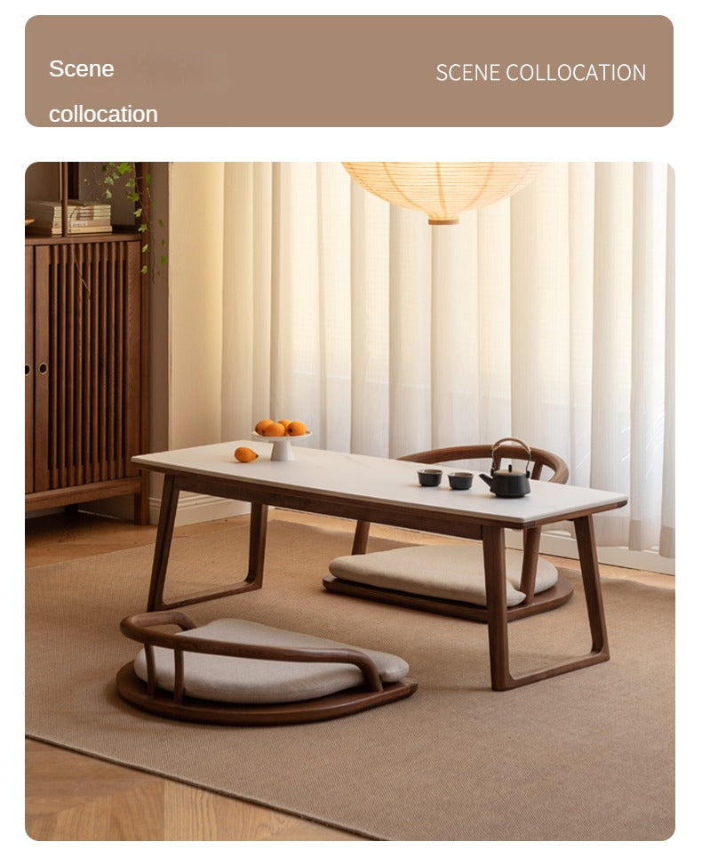 Black Walnut, Ash Solid Wood Rock Plate Modern Tea Table