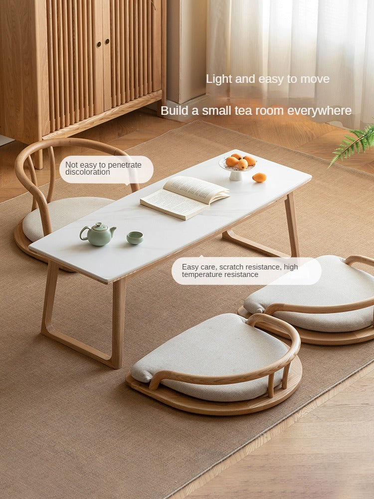 Ash Solid Wood Rock Slab Tea Table